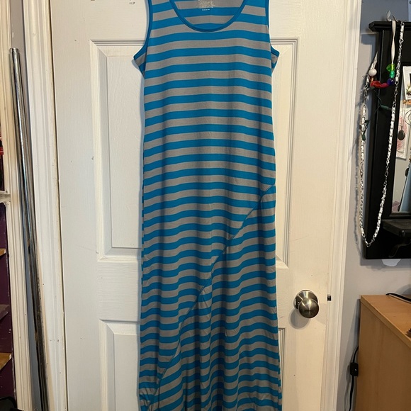 Mix & Co Dresses & Skirts - Blue and Gray Striped Maxi Dress